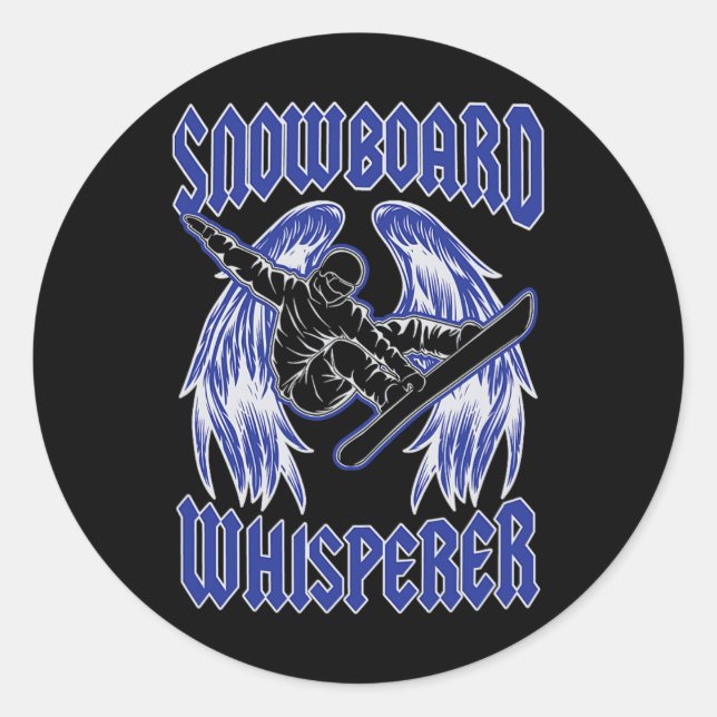 Snowboard Whisperrock and Roll Style Engel Wing Runder Aufkleber (Vorderseite)