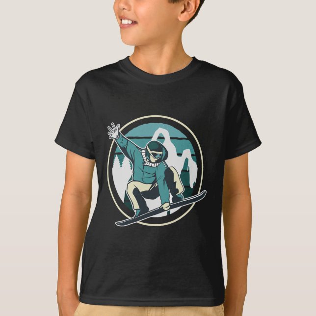 Snowboard Wintersport Snowboarden Skiurlaub T-Shirt (Vorderseite)