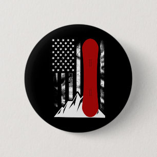 Snowboarden Amerikanische Flagge Skifahren Snowboa Button