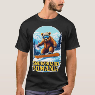 Snowboarden Bären Winter Sport Rumänien T-Shirt