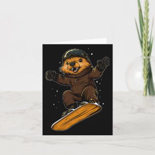 Snowboarden - Biber auf Snowboard-Snowboarden Karte