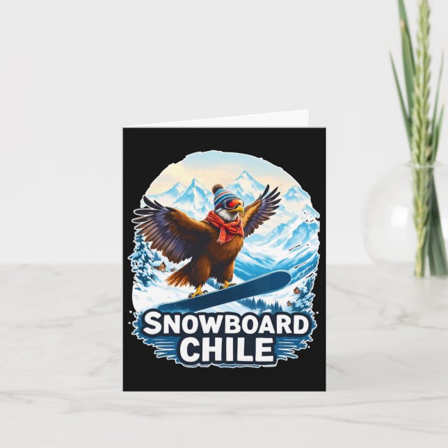 Snowboarden Condor in den Bergen des Chilen Karte (Vorderseite)