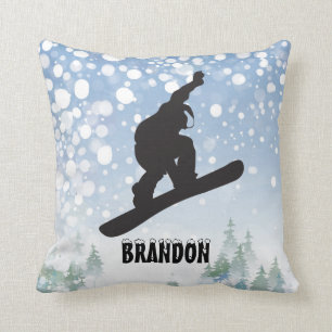 Snowboarden Design Throw Kissen