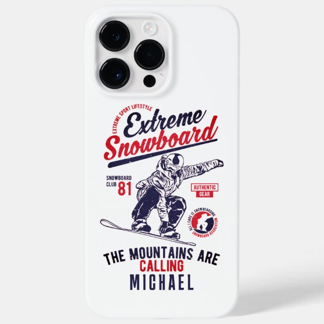 Snowboarden die Berge rufen | Sport Case-Mate iPhone 14 Pro Max Hülle (Rückseite)