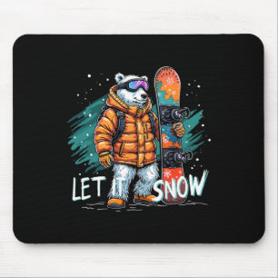 Snowboarden Eisbär Winterspass arktisches Abenteue Mousepad