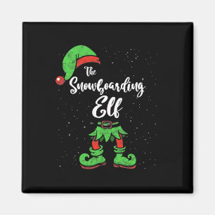 Snowboarden Elf Matching Familie Weihnachten Pajam Magnet