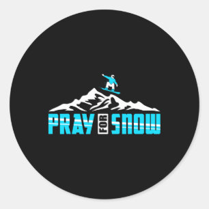 Snowboarden für den Beten Snow Jesus Runder Aufkleber