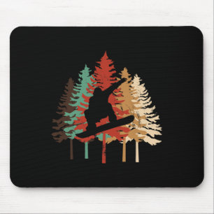 Snowboarden Geschenk Design Vintage Pine Tree Stil Mousepad
