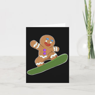 Snowboarden Gingerbrot Man Karte