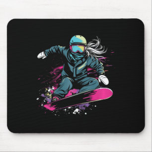 Snowboarden Girl Graphic Mousepad