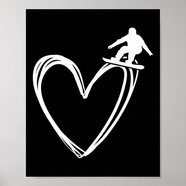 Snowboarden - Herz Vintag 1 Poster (Vorne)
