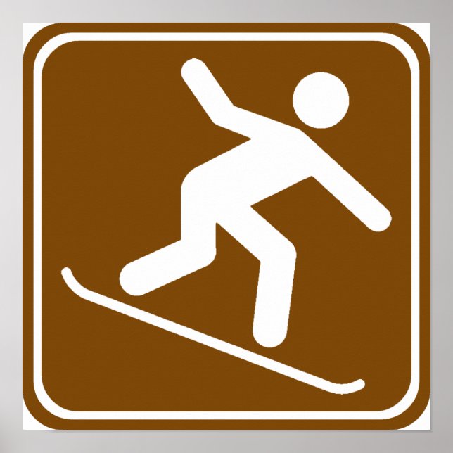 Snowboarden Highway-Zeichen Poster (Vorne)