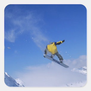 Snowboarden in der Grizzly Golf, kleines Cottonwoo Quadratischer Aufkleber