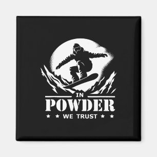 Snowboarden in Pulverform vertrauen wir Grafik Magnet