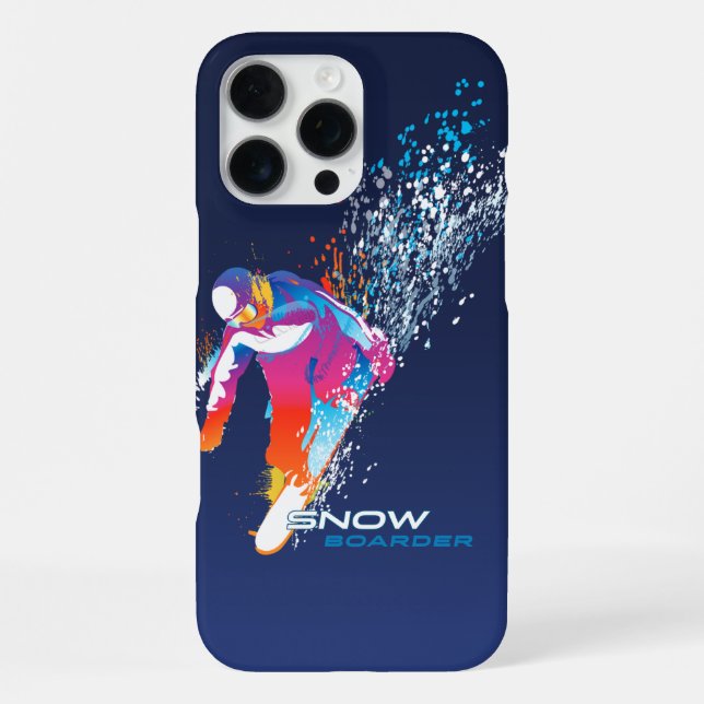Snowboarden iPhone 16 Pro Max Hülle (Rückseite)
