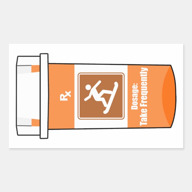 Snowboarden ist mein Medikament Rechteckiger Aufkleber (Vorderseite)