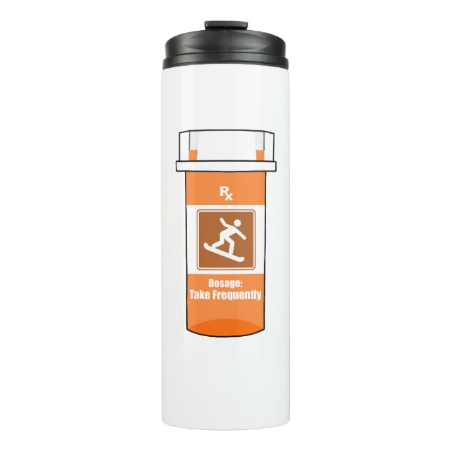 Snowboarden ist mein Medikament Thermosbecher (Vorderseite)