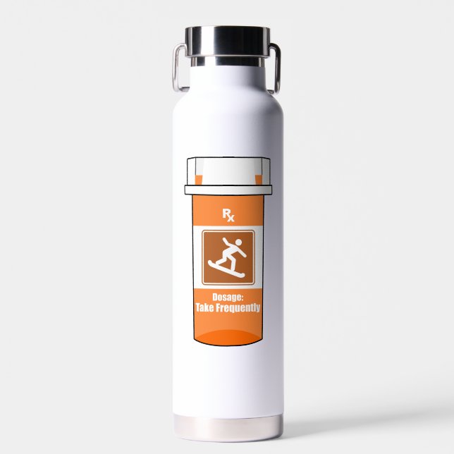 Snowboarden ist mein Medikament Trinkflasche (Vorne)