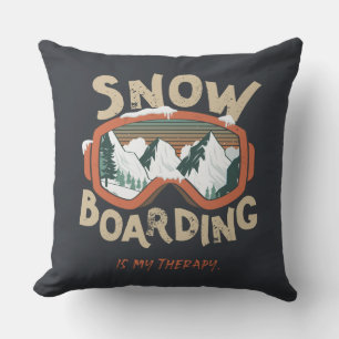 Snowboarden ist meine Therapie Funny Mountain Wint Kissen