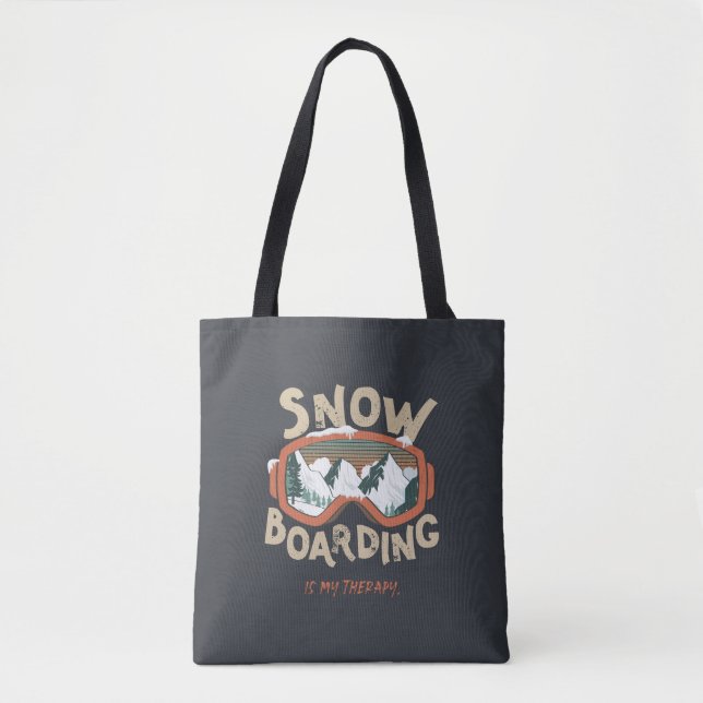 Snowboarden ist meine Therapie Funny Mountain Wint Tasche (Vorderseite)