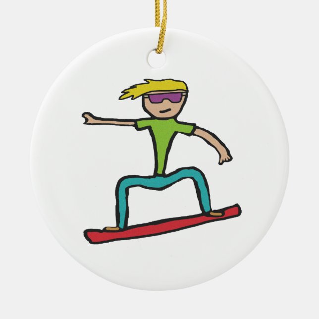 Snowboarden Keramik Ornament (Vorne)