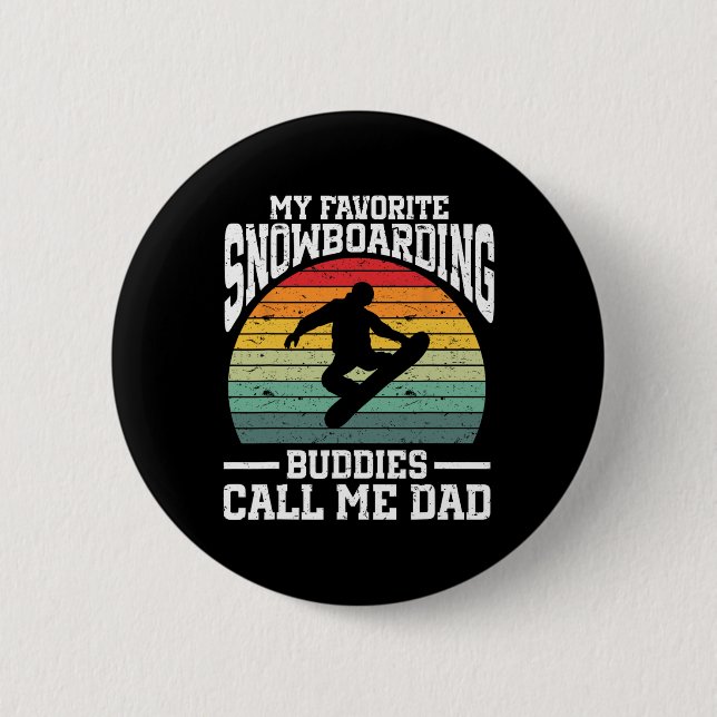 Snowboarden Kunst Männer Snowboard Winter Cool Sno Button (Vorderseite)