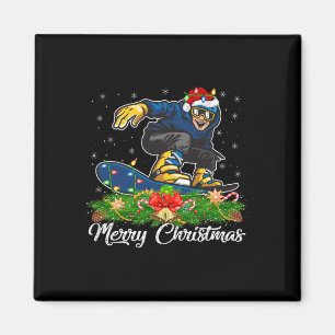 Snowboarden Lover Matching Weihnachtsmannmütze Sno Magnet