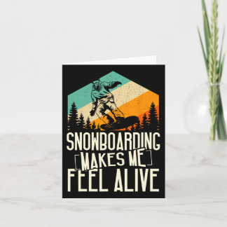 Snowboarden macht mich zum Coolen Winter-Retro Karte