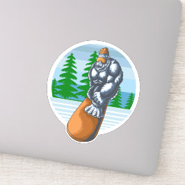 Snowboarden mit Bigfoot Aufkleber