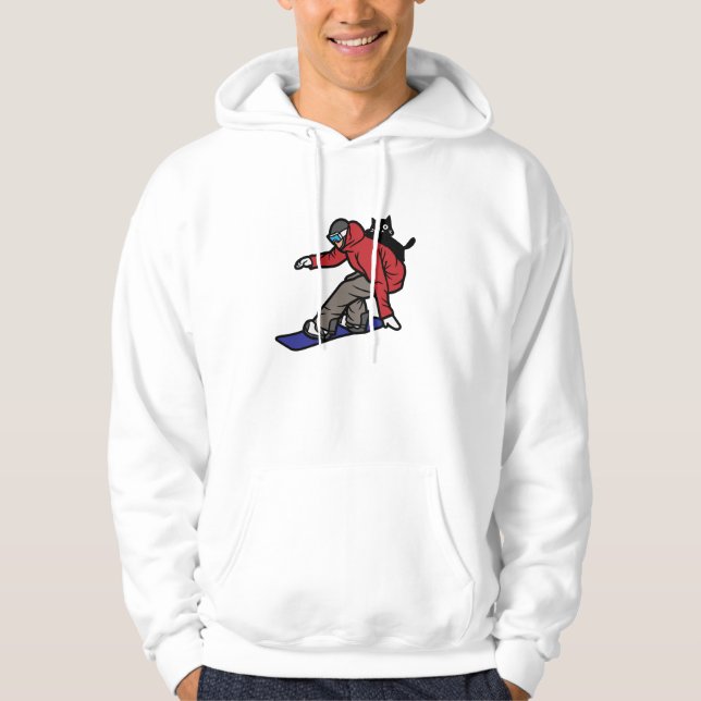 Snowboarden mit meiner Katze Hoodie (Vorderseite)