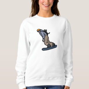 Snowboarden mit meiner Katze Sweatshirt