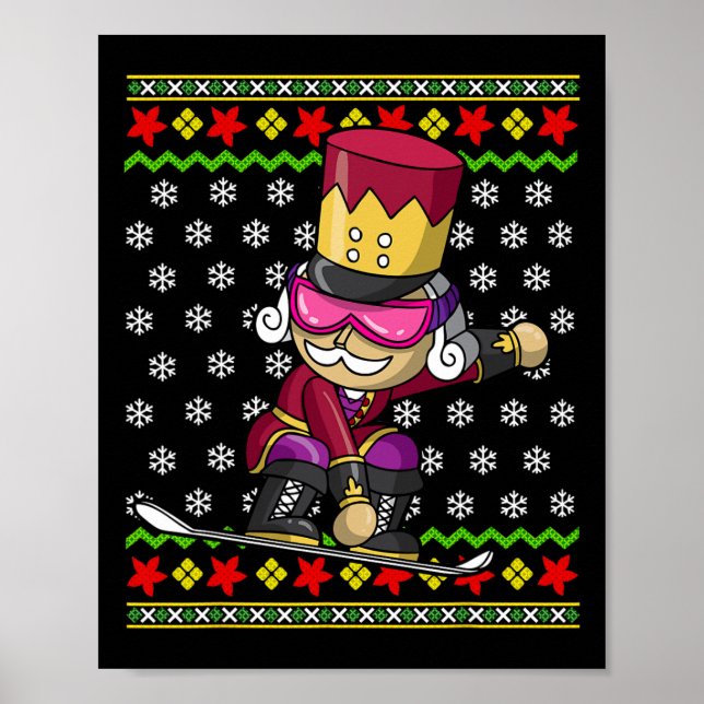 Snowboarden Nutcracker Snowboard Ugys Weihnachten Poster (Vorne)