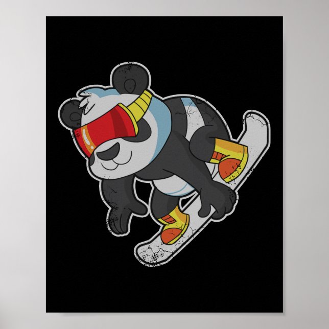Snowboarden Panda Bear Poster (Vorne)