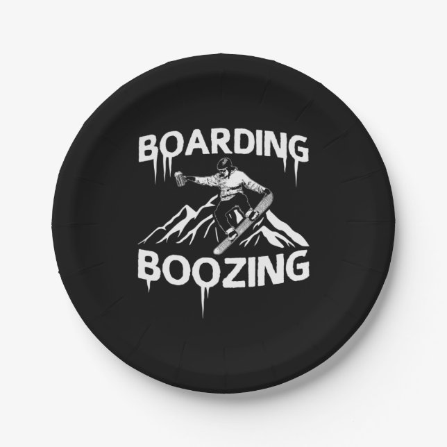Snowboarden Pappteller (Vorderseite)