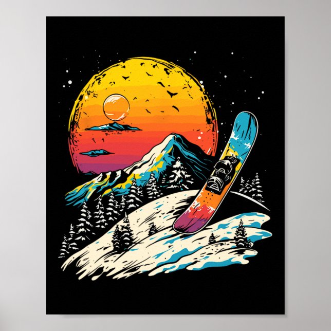 Snowboarden Portrait Wintersport Poster (Vorne)