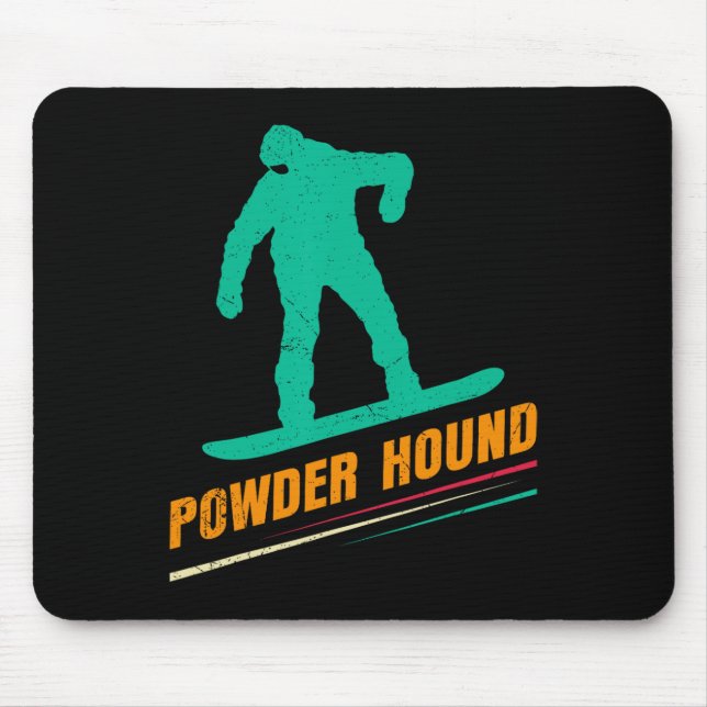 Snowboarden Powder Hound Funny Snowboard Kinder Mousepad (Vorne)