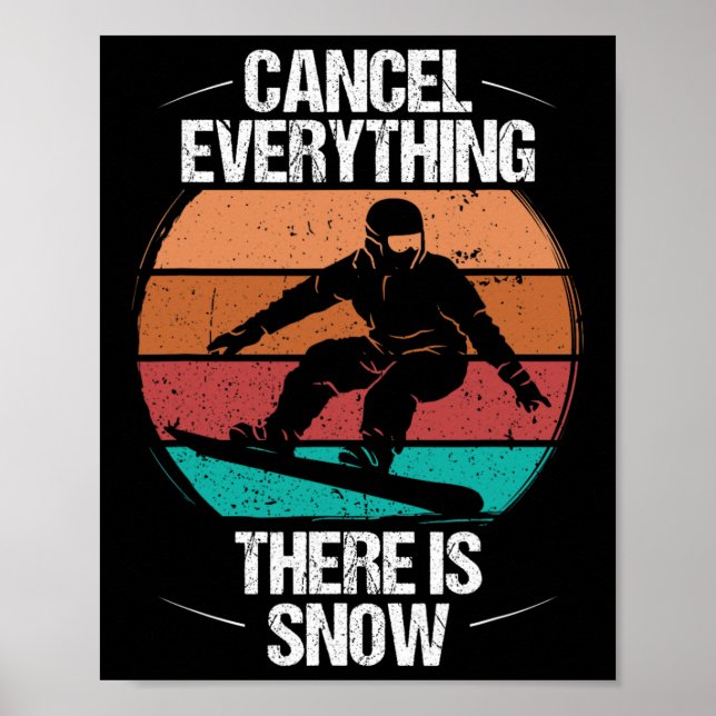 Snowboarden Retro Abbrechen Alles Schnee Vintag Poster (Vorne)