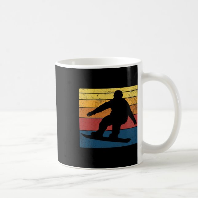 Snowboarden Retro Vintages Geschenk Kaffeetasse (Rechts)