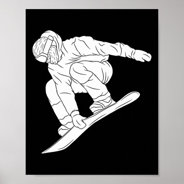 Snowboarden Schneeberg Wintersport Funny Snow Poster (Vorne)