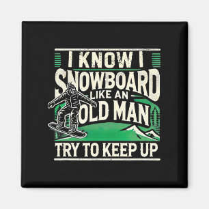 Snowboarden Shirt Männer Grandpa Snowboarder Snowb Magnet