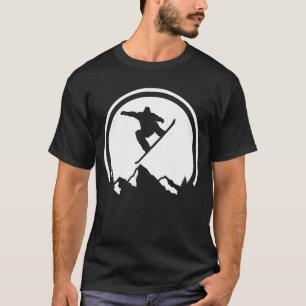 Snowboarden Silhouette Big Stunt Snowboarder Schne T-Shirt