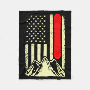 Snowboarden Skifahren Snowboard amerikanische Flag Fleecedecke