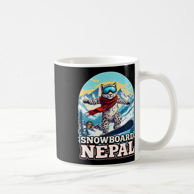 Snowboarden Snow Leopard Abenteuer in Nepal Kaffeetasse (Rechts)