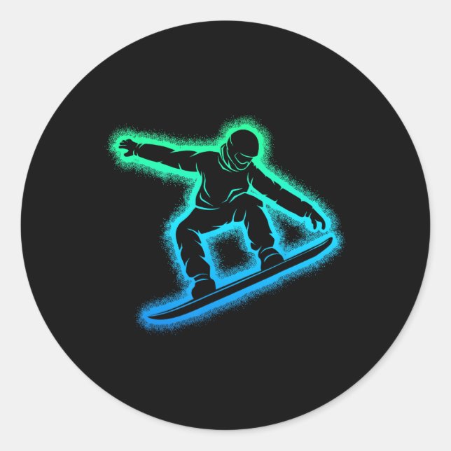 Snowboarden Snowboard Boys Kinder Männer Runder Aufkleber (Vorderseite)