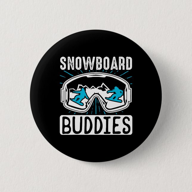 Snowboarden Snowboard Buddies Button (Vorderseite)