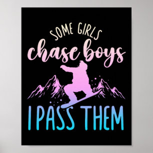 Snowboarden Snowboard Einige Girls Jungs I P T Poster