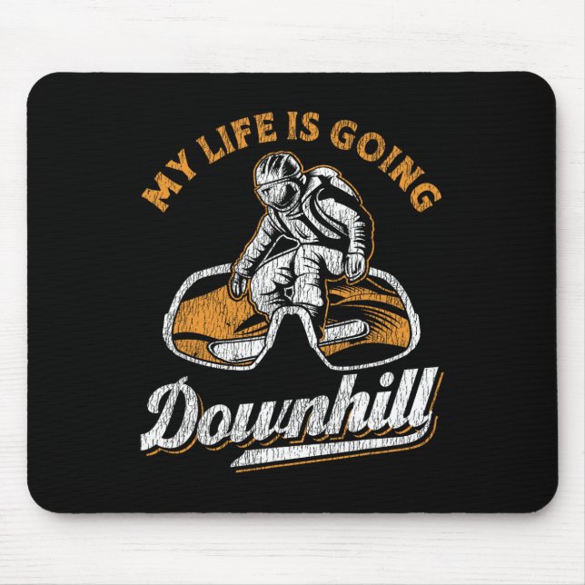 Snowboarden Snowboard mein Leben geht bergab Mousepad (Vorne)