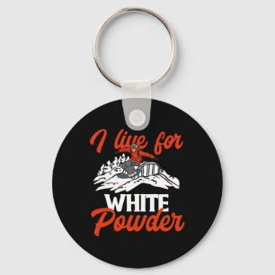 Snowboarden Snowboard Outfit ich lebe für White Po Schlüsselanhänger