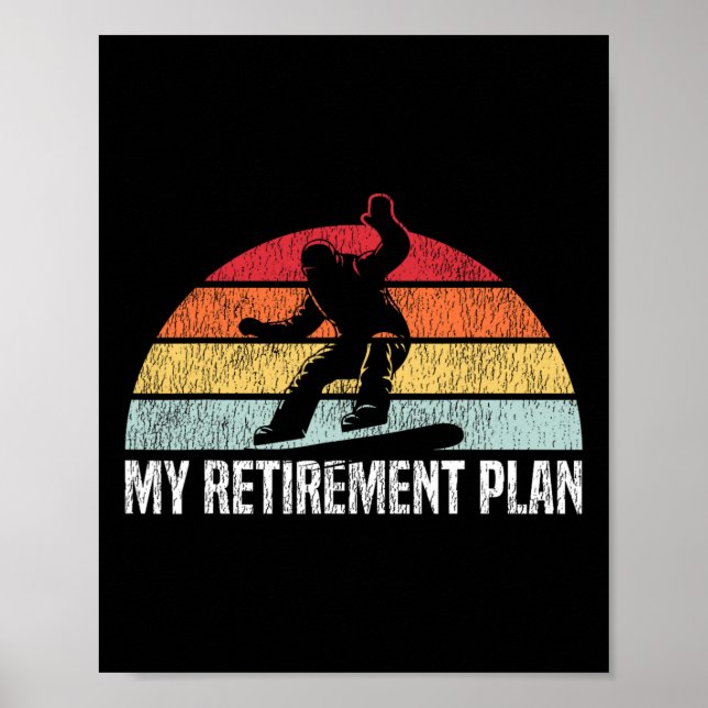 Snowboarden Snowboard Rereifen Vintag Retro My Ret Poster (Vorne)