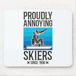Snowboarden Snowboard Ski Skifahren Retro Mousepad
